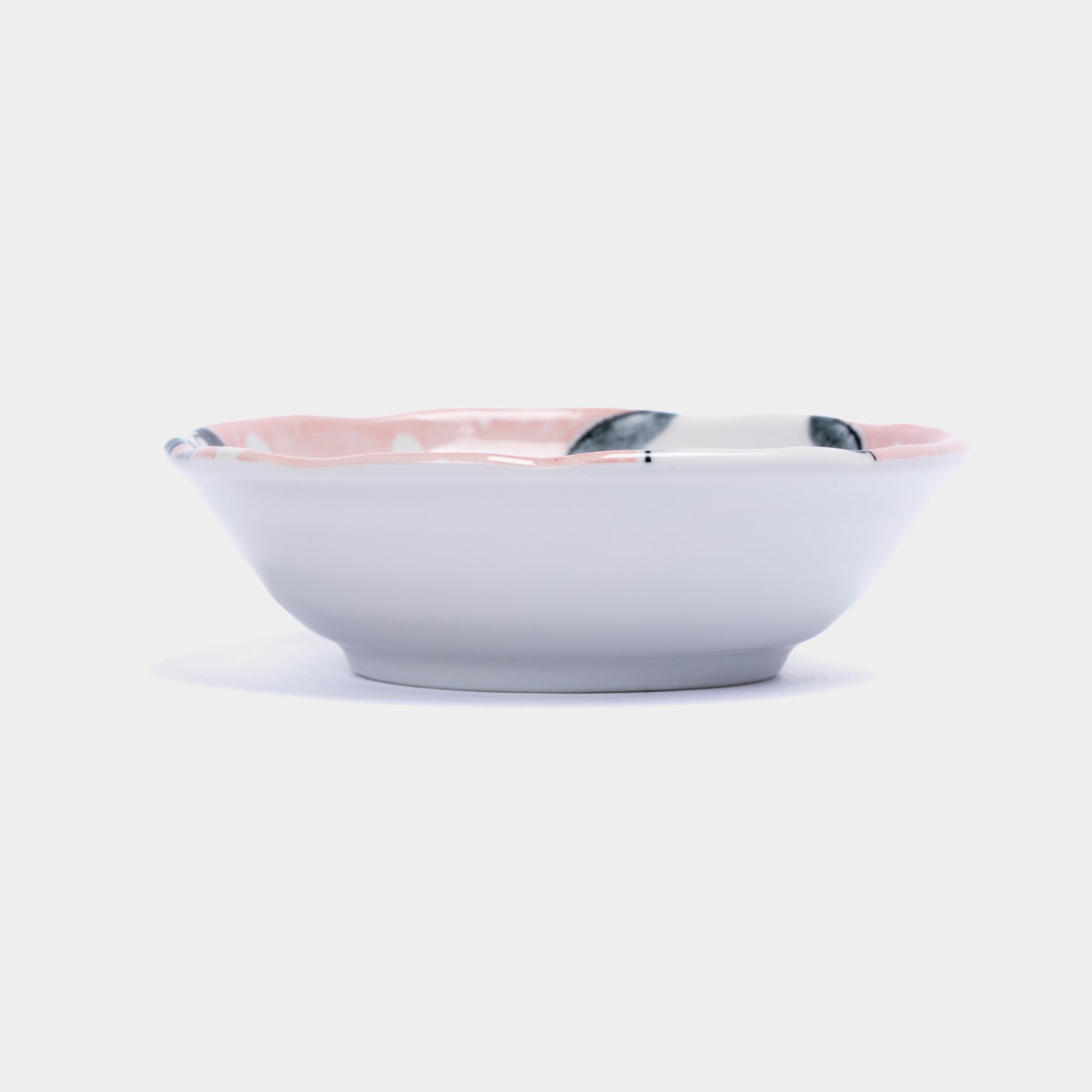 Kawaii Pink Glaze Small Shallow Bowl 14cm