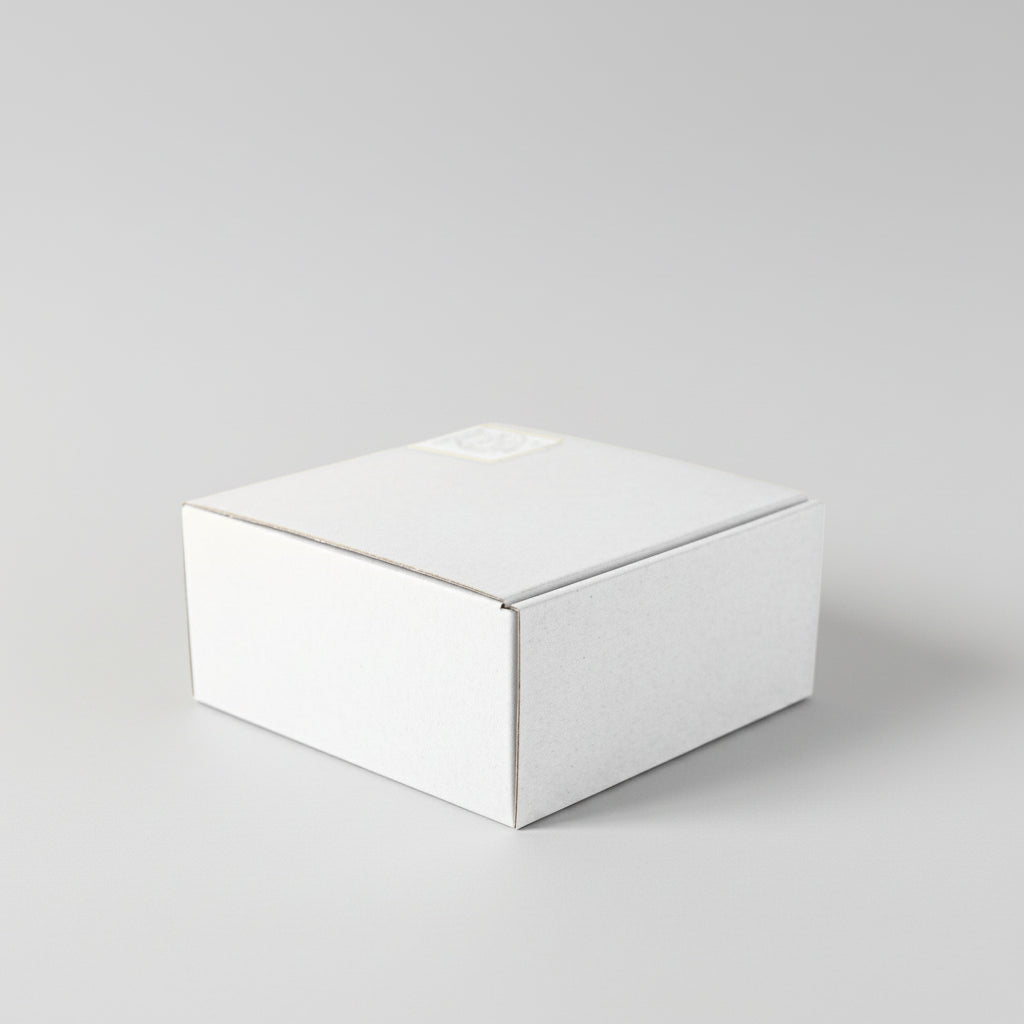 White cardboard box on a white background