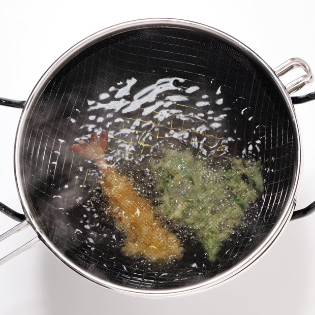 La Base Japanese Iron Tempura Frying Pot Set 22cm