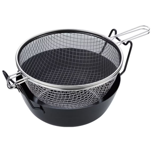 La Base Japanese Iron Tempura Frying Pot Set 28cm