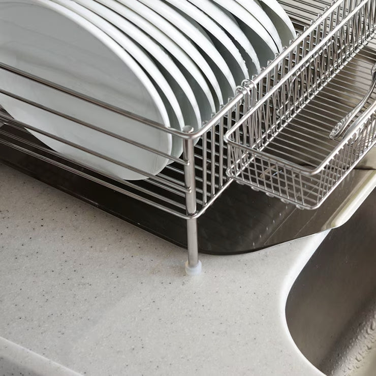 La Base Stainless Steel Large Dish Drainer Rack 3-Piece Set