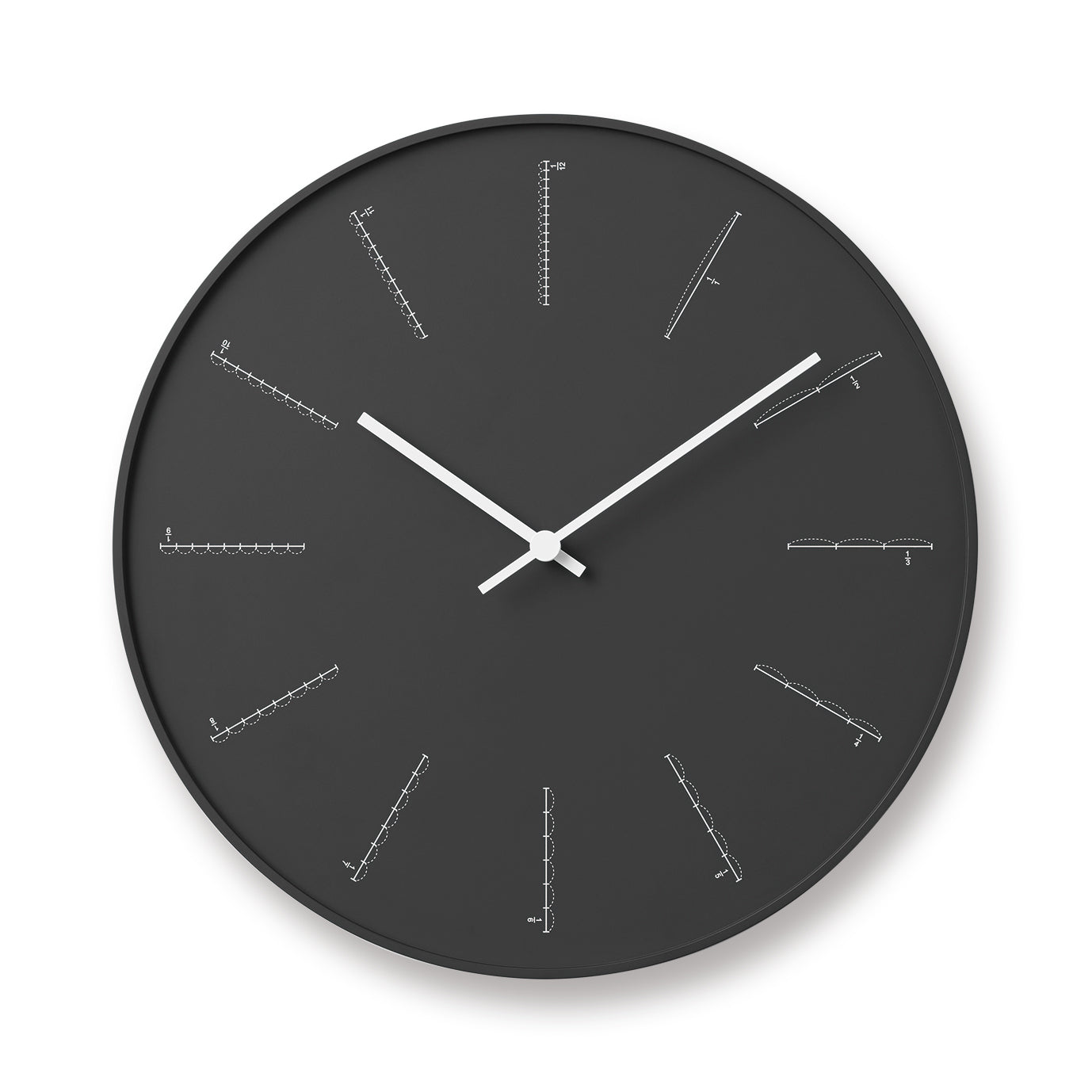Lemnos Divide Japanese Designer Wall Clock - Black