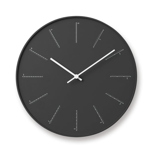 Lemnos Divide Japanese Designer Wall Clock - Black
