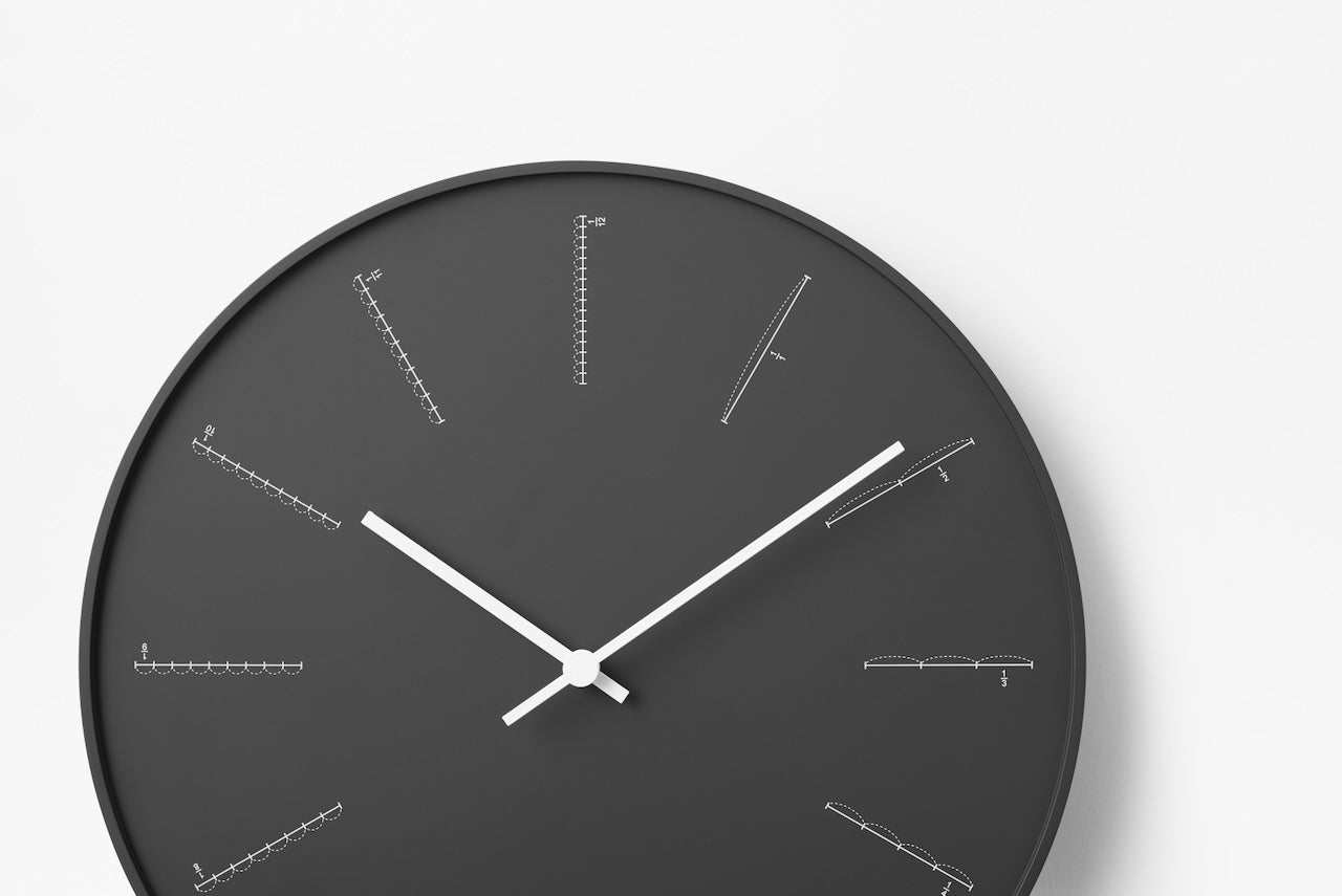 Lemnos Divide Japanese Designer Wall Clock - Black