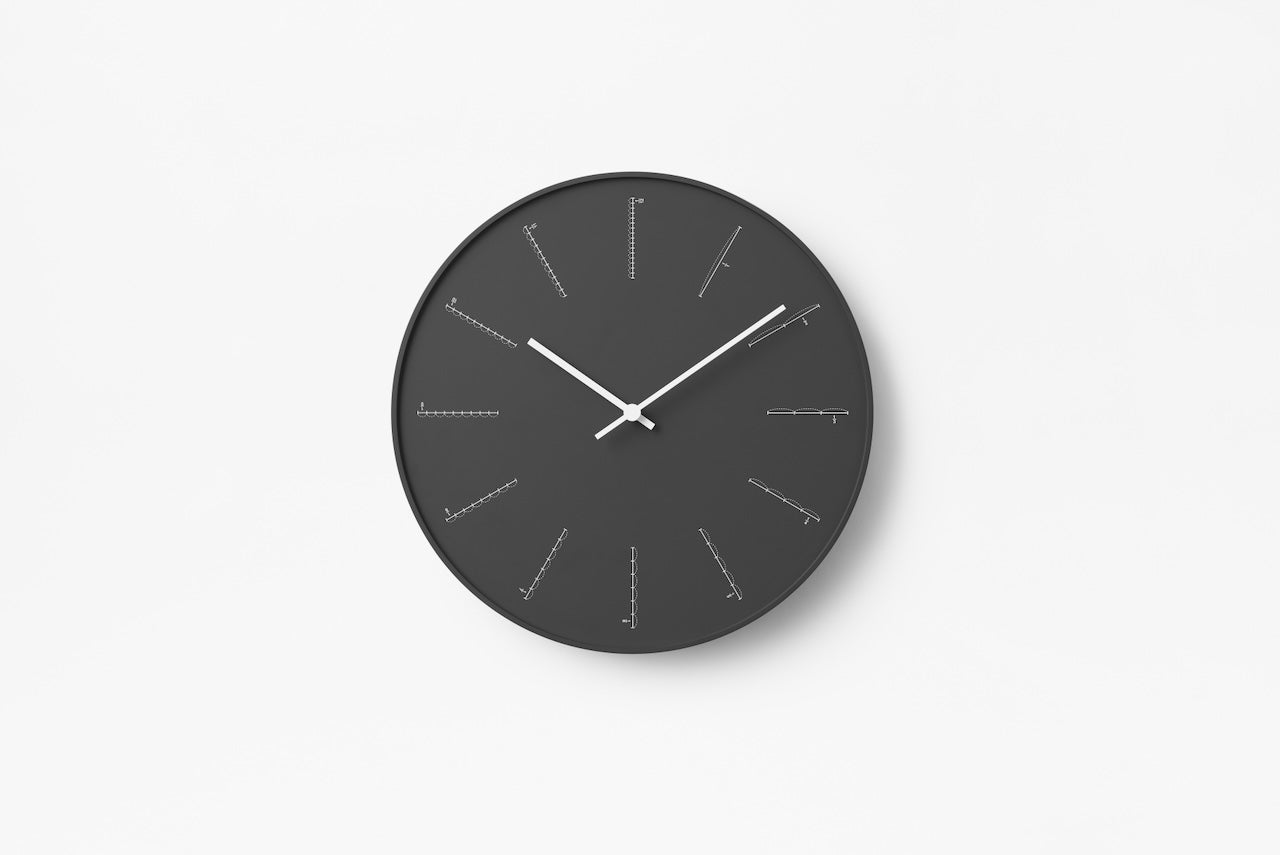 Lemnos Divide Japanese Designer Wall Clock - Black