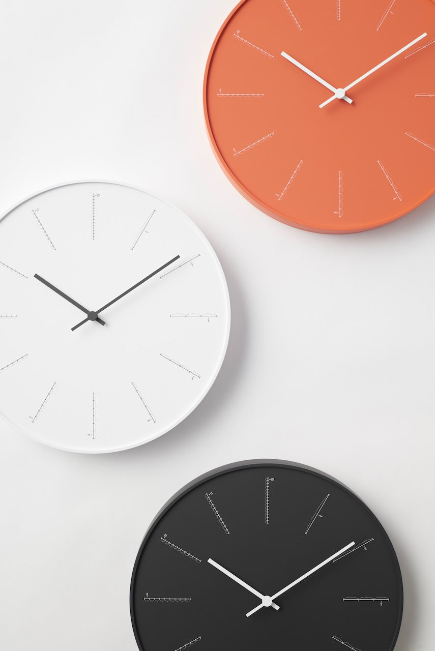Lemnos Divide Japanese Designer Wall Clock - Orange