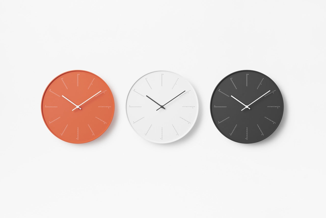 Lemnos Divide Japanese Designer Wall Clock - Orange