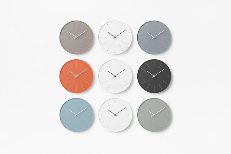 Lemnos Divide Japanese Designer Wall Clock - Orange
