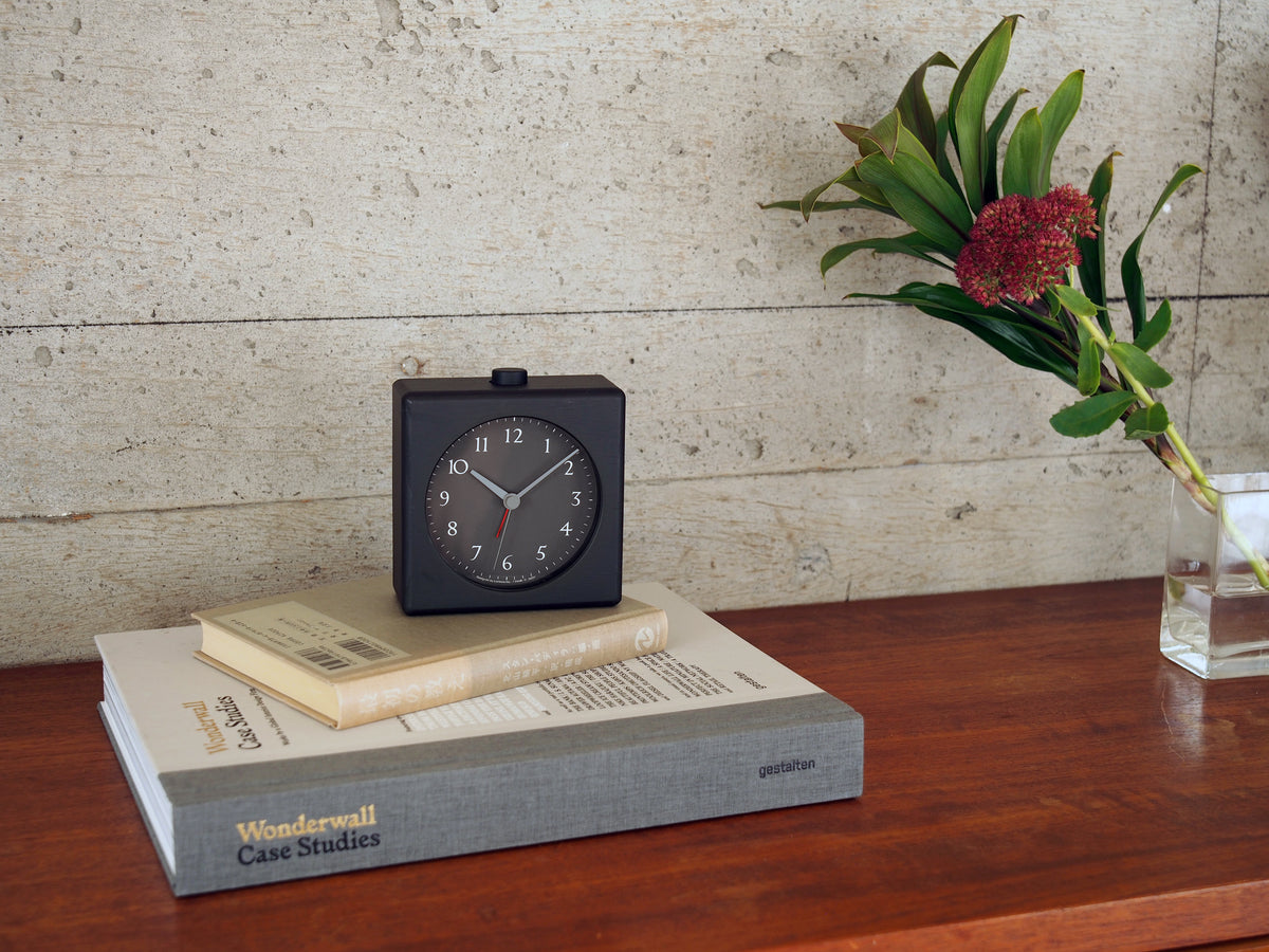 Lemnos kanon Japanese Designer Alarm Clock - Black