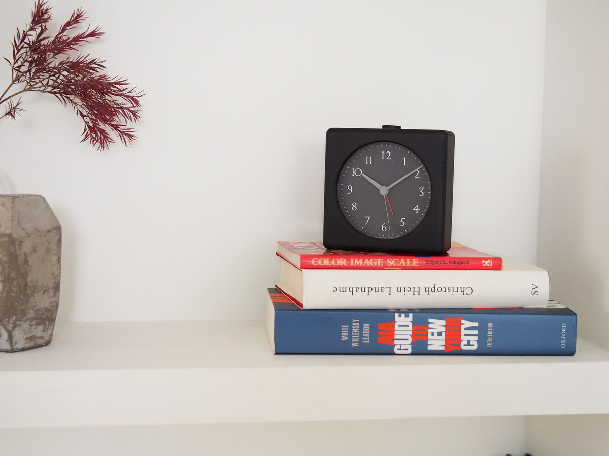 Lemnos kanon Japanese Designer Alarm Clock - Black