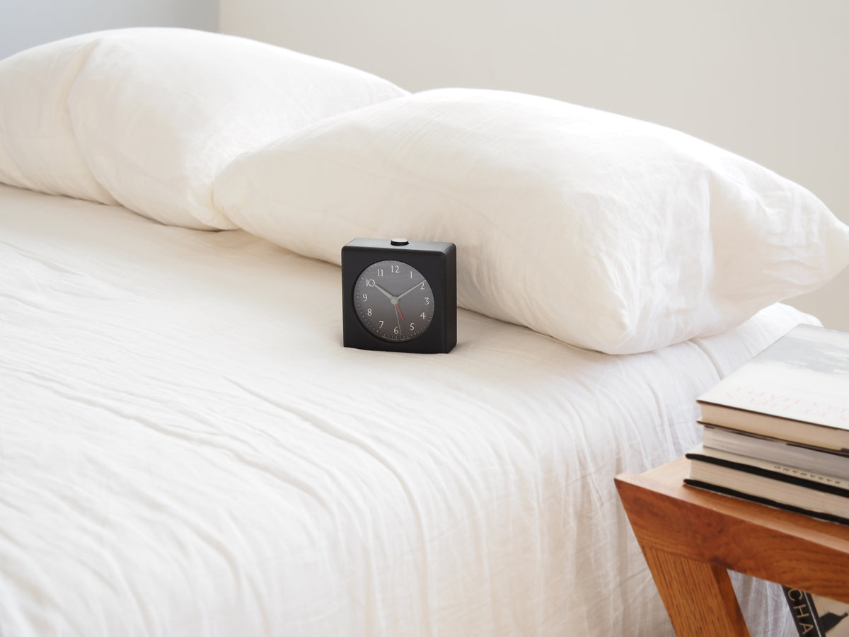 Lemnos kanon Japanese Designer Alarm Clock - Black