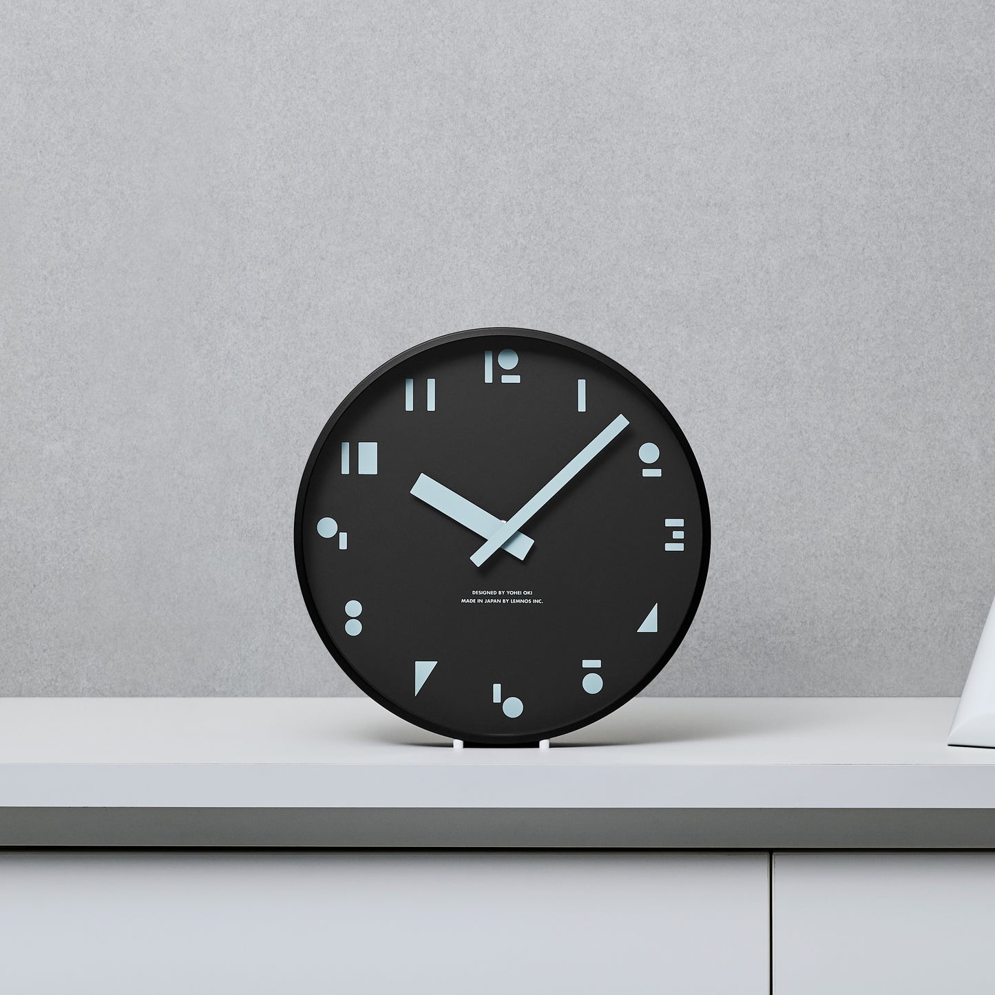 Lemnos M,S,S. Maru Sankaku Shikaku Clock - Black