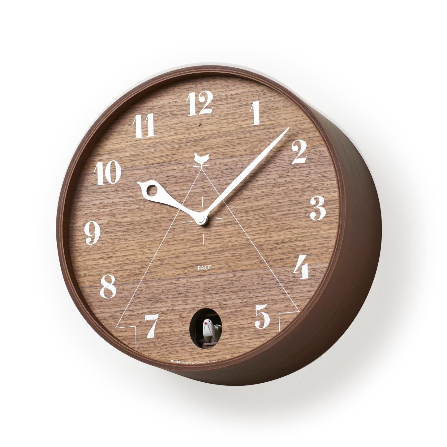 Lemnos PACE Japanese Designer Cuckoo Wall Clock - Brown