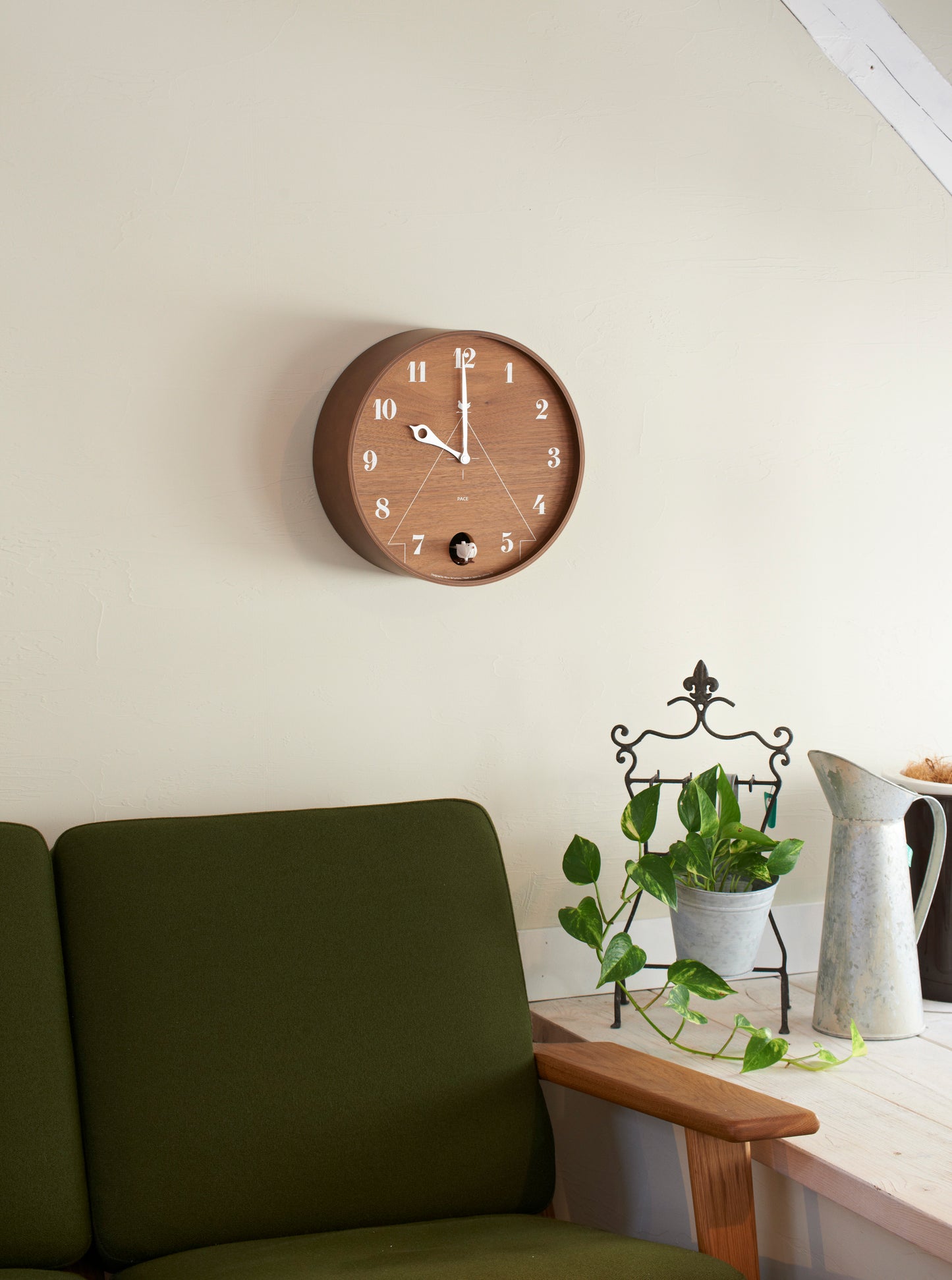 Lemnos PACE Japanese Designer Cuckoo Wall Clock - Brown