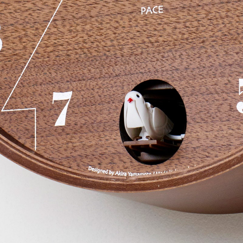 Lemnos PACE Japanese Designer Cuckoo Wall Clock - Brown