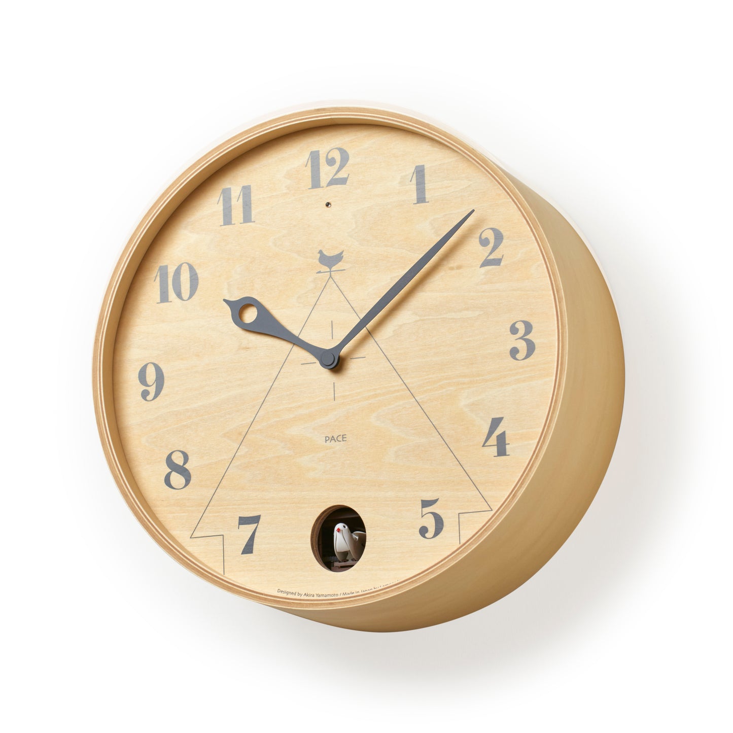 Lemnos PACE Japanese Designer Cuckoo Wall Clock - Natural