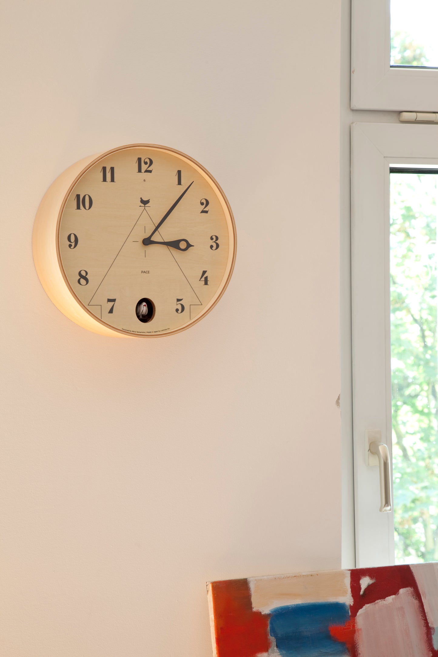 Lemnos PACE Japanese Designer Cuckoo Wall Clock - Natural