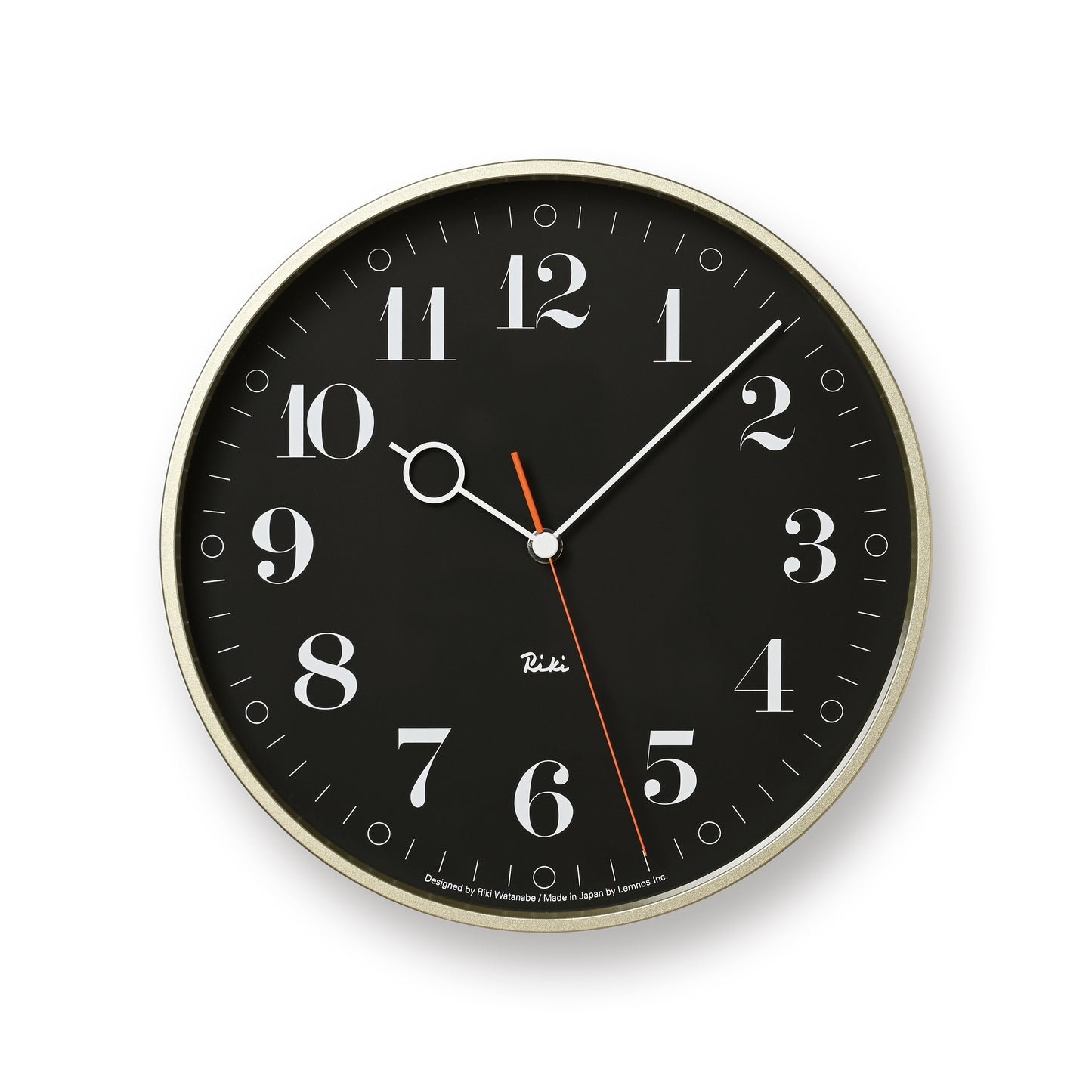 Lemnos RIKI Ring Japanese Designer Wall Clock - Black
