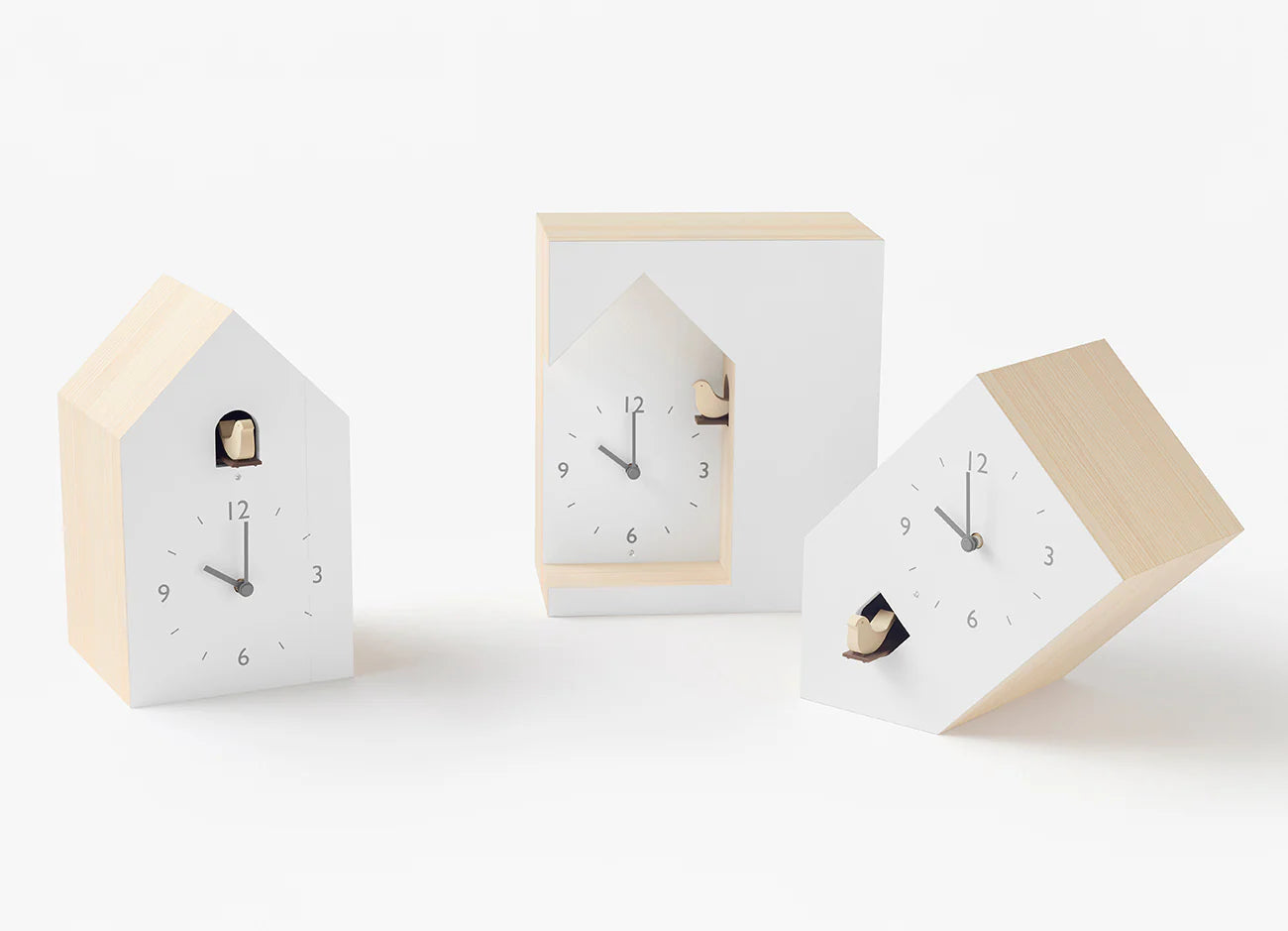 Lemnos Tilt Cuckoo Clock by nendo