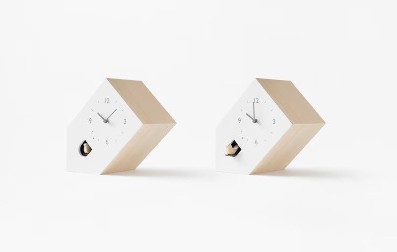 Lemnos Tilt Cuckoo Clock by nendo
