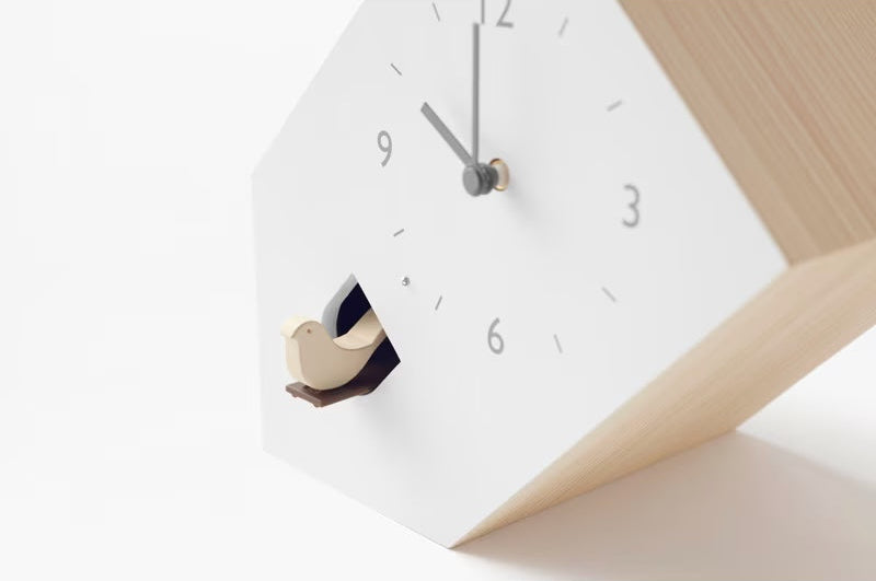 Lemnos Tilt Cuckoo Clock by nendo