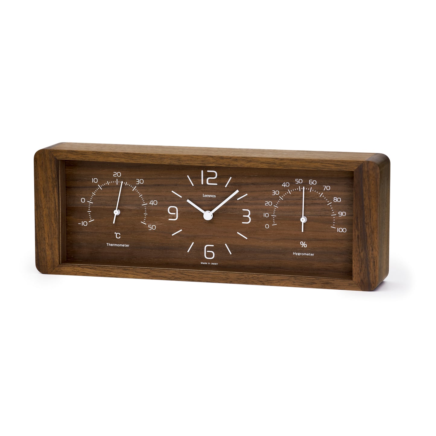 Lemnos Yokan Japanese Designer Desk Clock - Brown