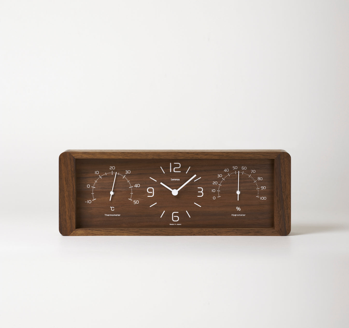 Lemnos Yokan Japanese Designer Desk Clock - Brown