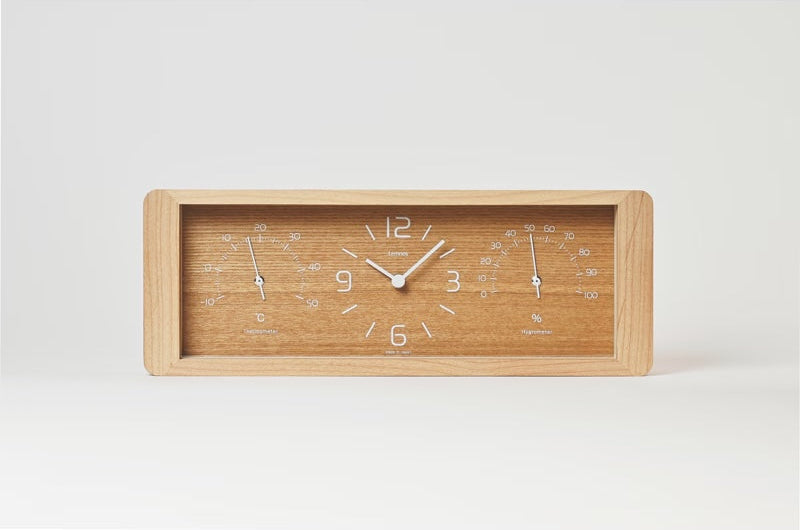 Lemnos Yokan Japanese Designer Desk Clock - Natural
