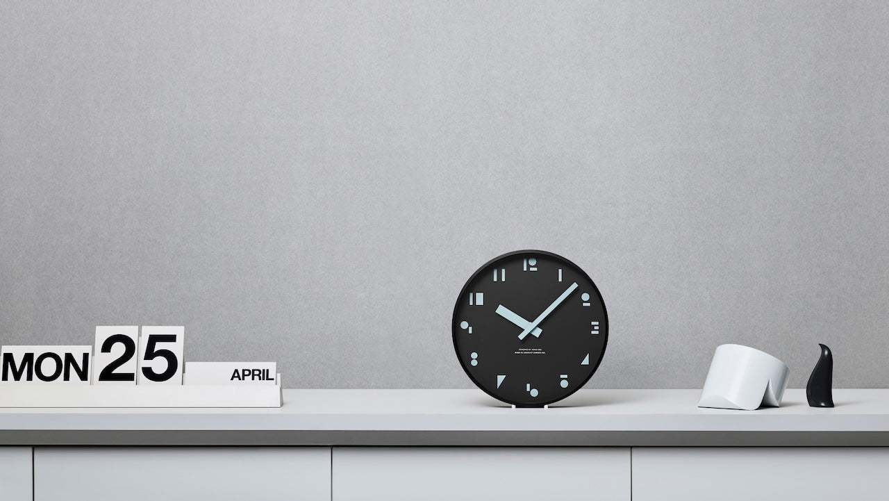 Lemnos M,S,S. Maru Sankaku Shikaku Clock - Black