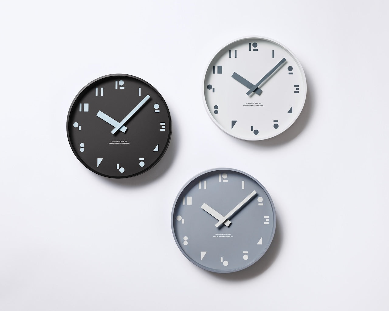 Lemnos M,S,S. Maru Sankaku Shikaku Clock - Black