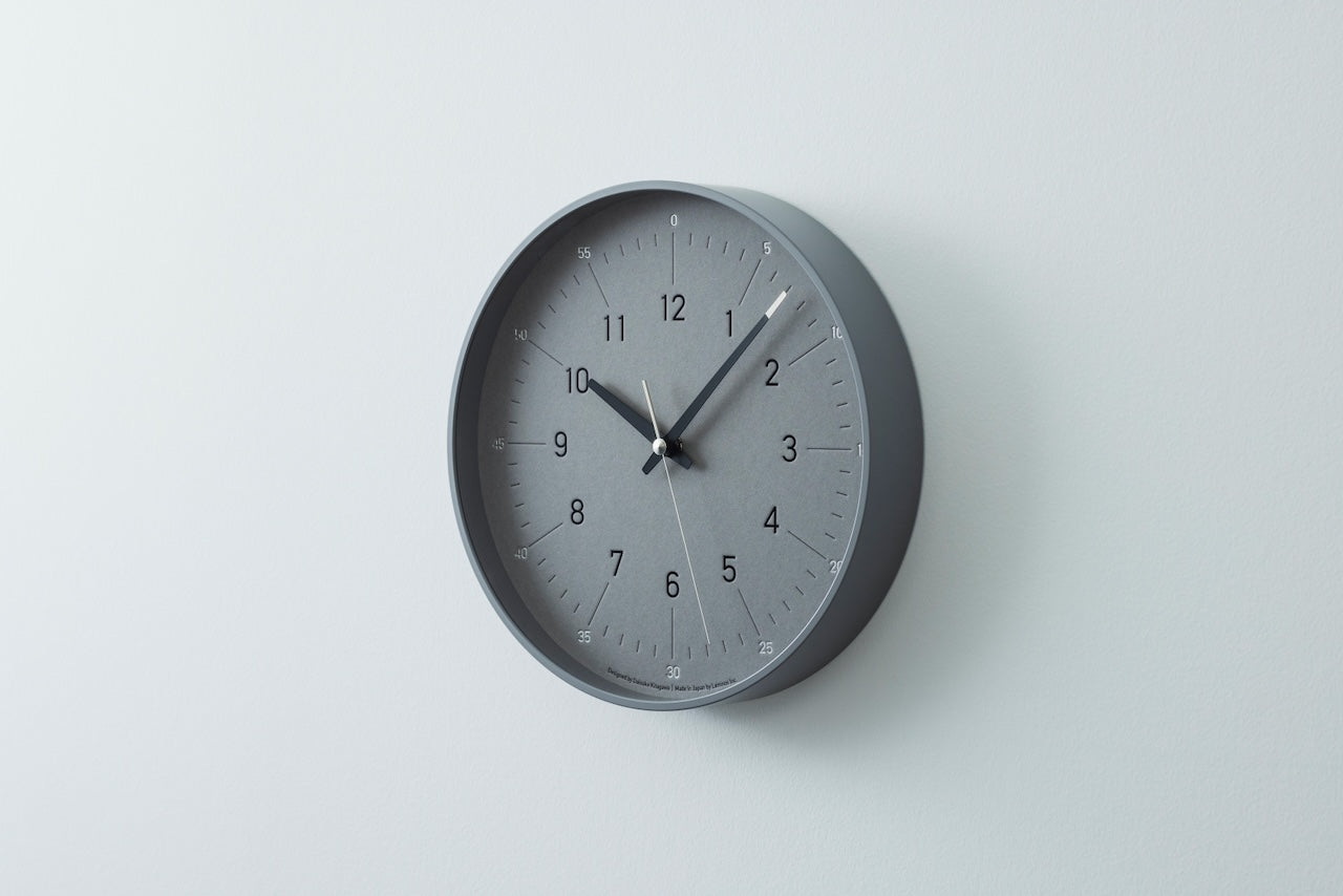 Lemnos essent Japanese Designer Wall Clock - Grey