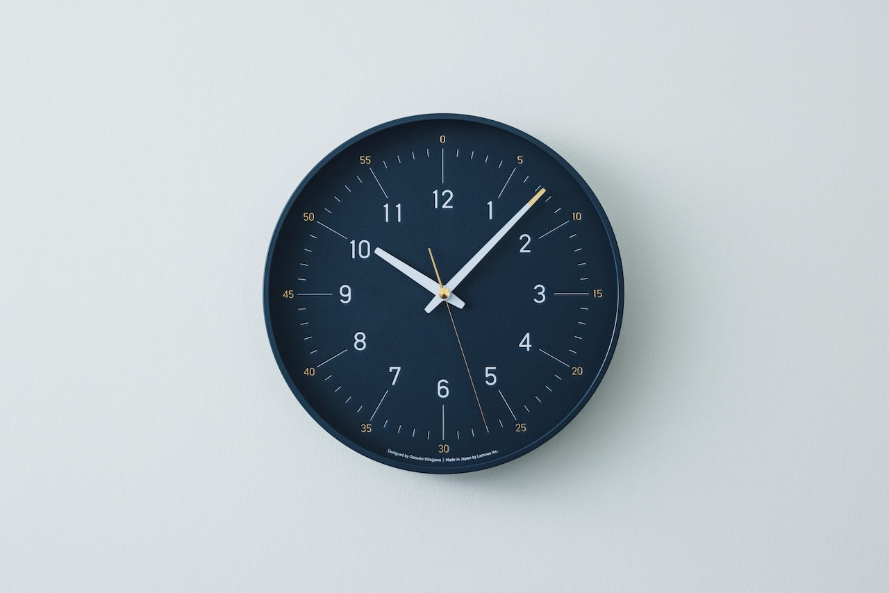 Lemnos essent Japanese Designer Wall Clock - Navy