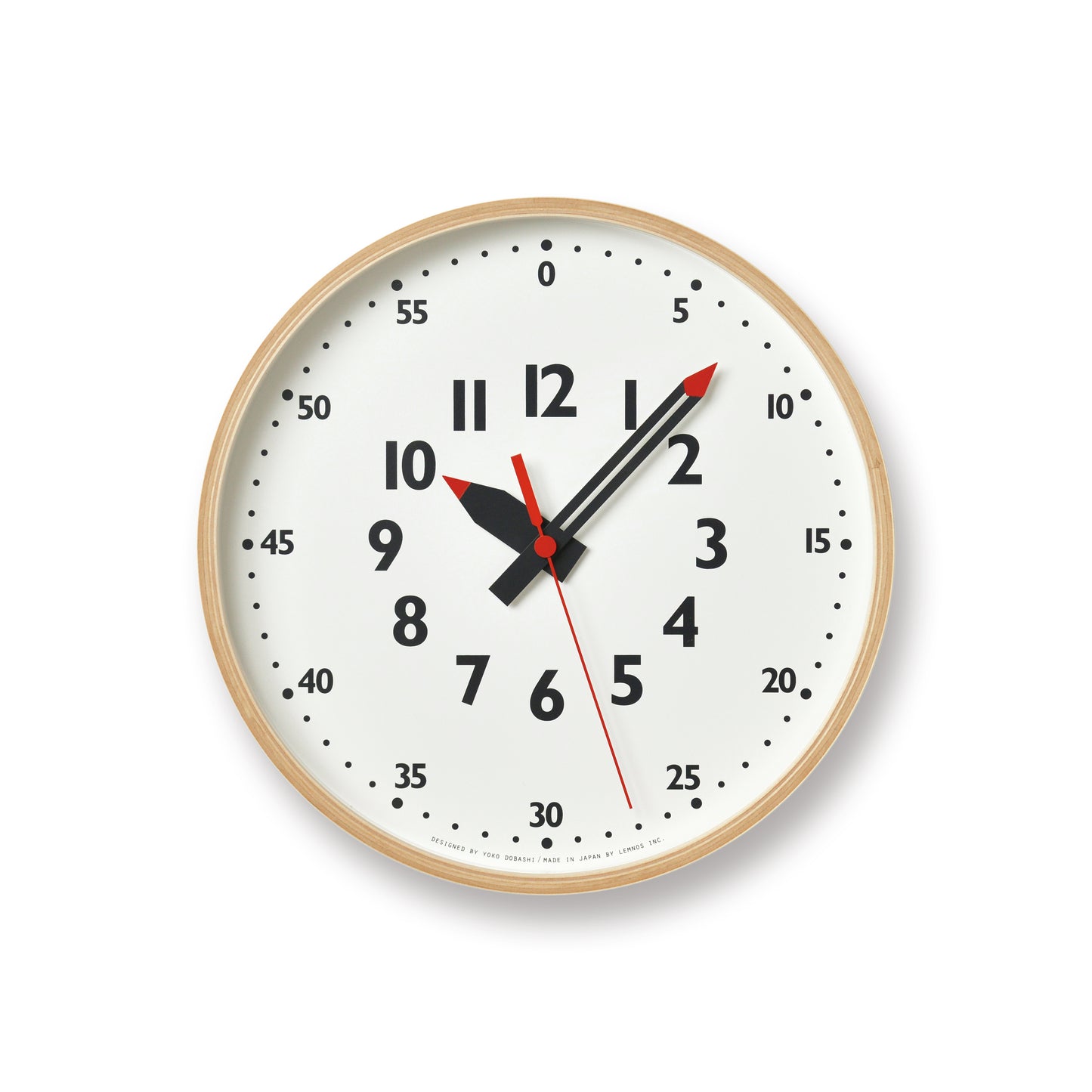 Lemnos fun pun Children's Learning Small Wall Clock - Natural