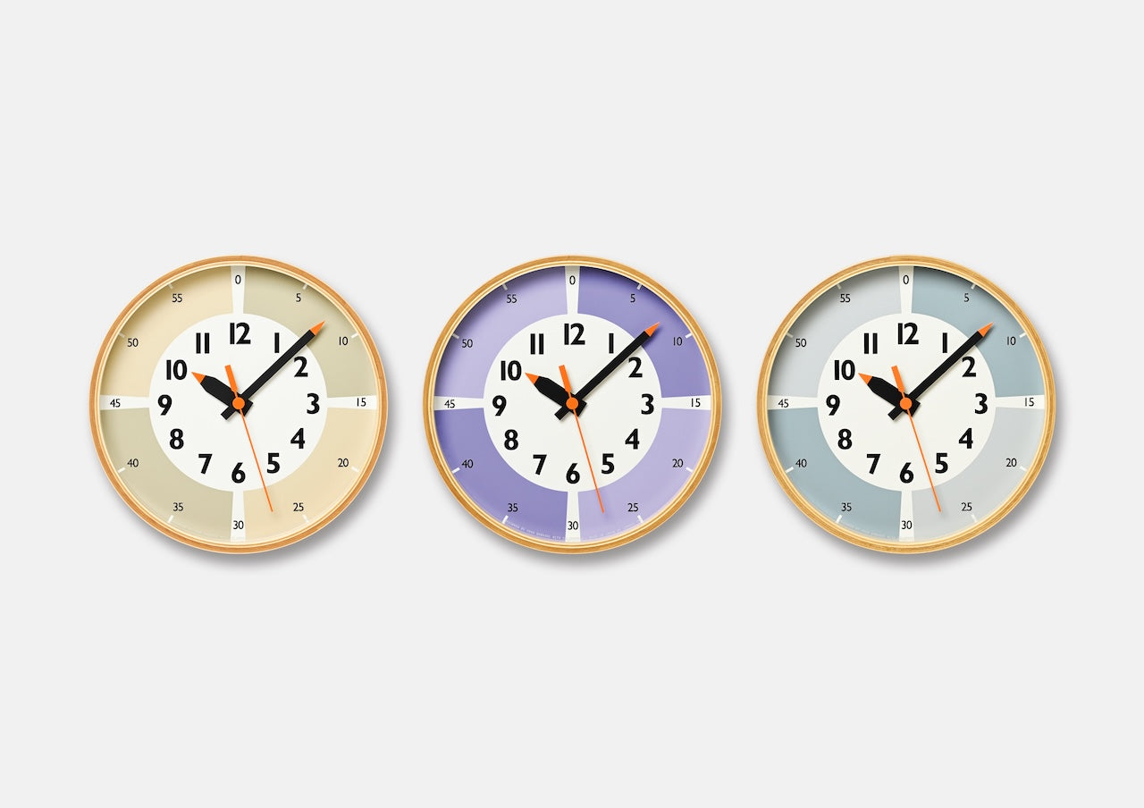 Lemnos fun pun Children's Learning Wall Clock Colour Edition - Beige
