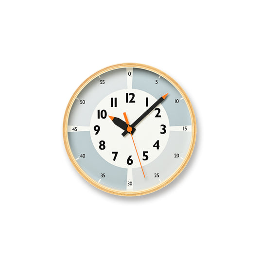 Lemnos fun pun Children's Learning Wall Clock Colour Edition - Grey