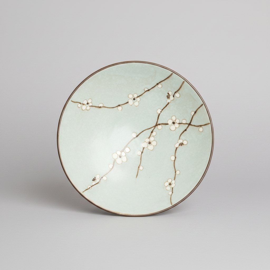 Light Blue Blossom Ramen Bowl 24cm