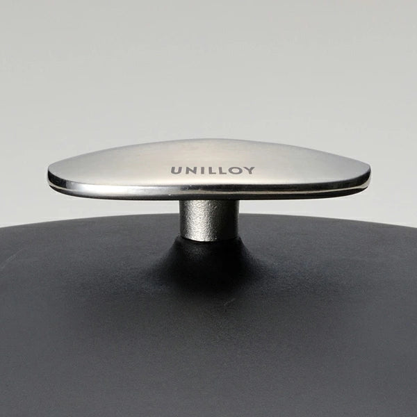 Unilloy Lightweight Enamelled Cast Iron Casserole Pot 20cm - Matt Black