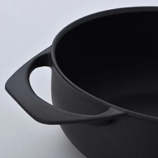 Unilloy Lightweight Enamelled Cast Iron Casserole Pot 20cm - Matt Black
