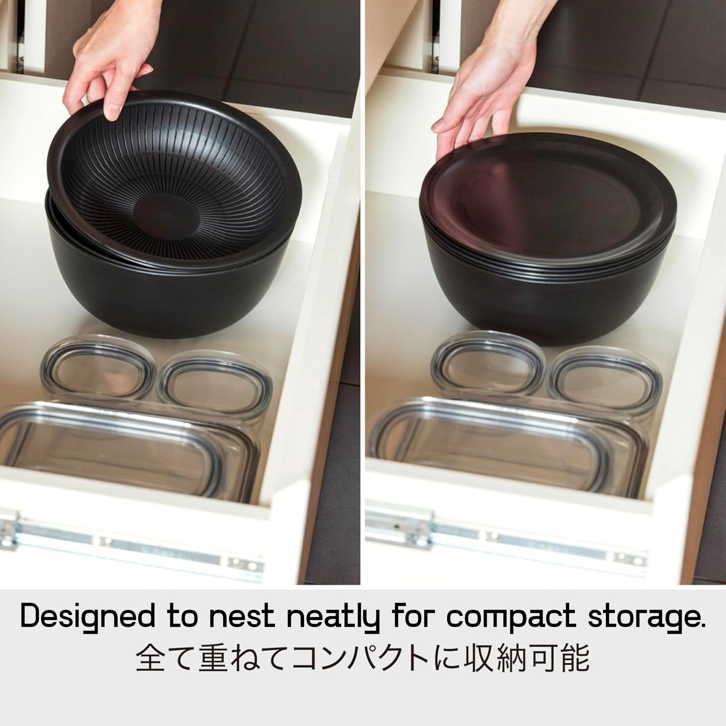 Like-it Rice Washing Bowl & Colander 6-Piece Set - Grey
