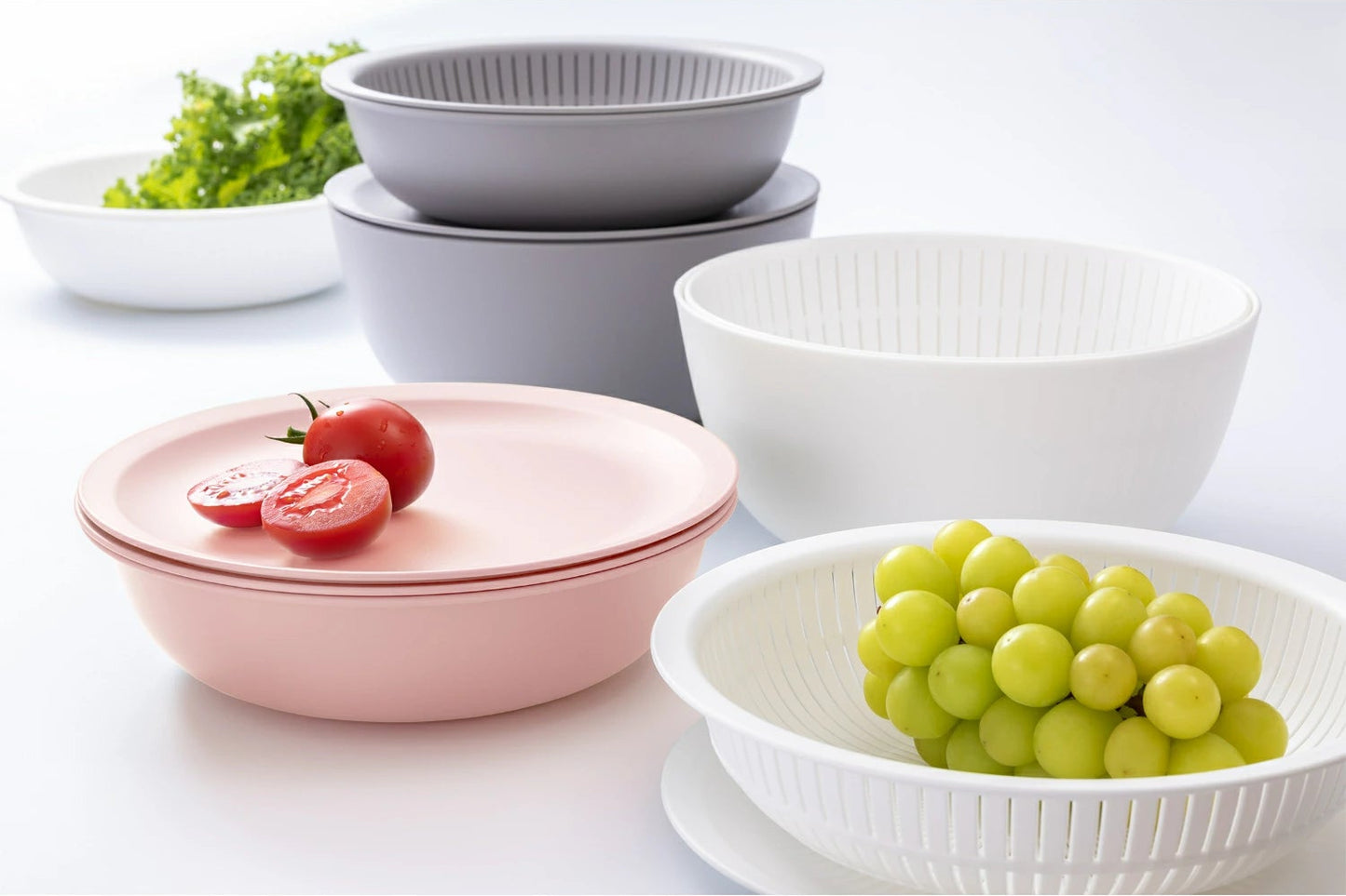 Like-it Rice Washing Bowl & Colander 6-Piece Set - Grey