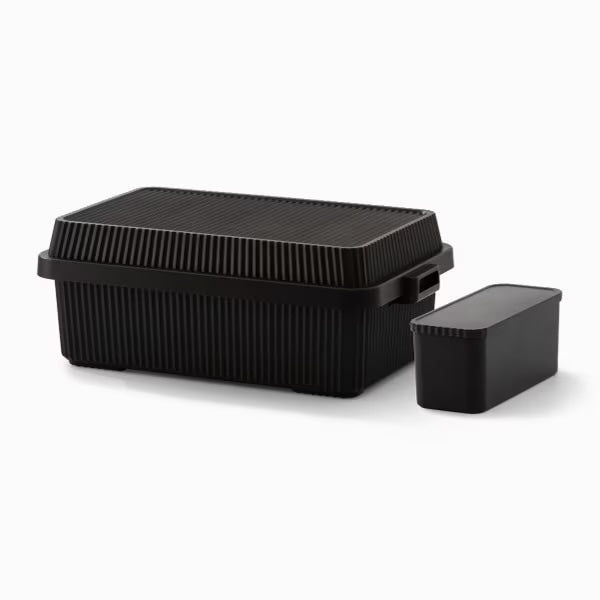 Like-it Stack-up Storage Container 53L with Inner Storage Boxes - Black