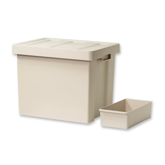 Like-it Store-Up Deep Storage Container 35L with Tray - Beige