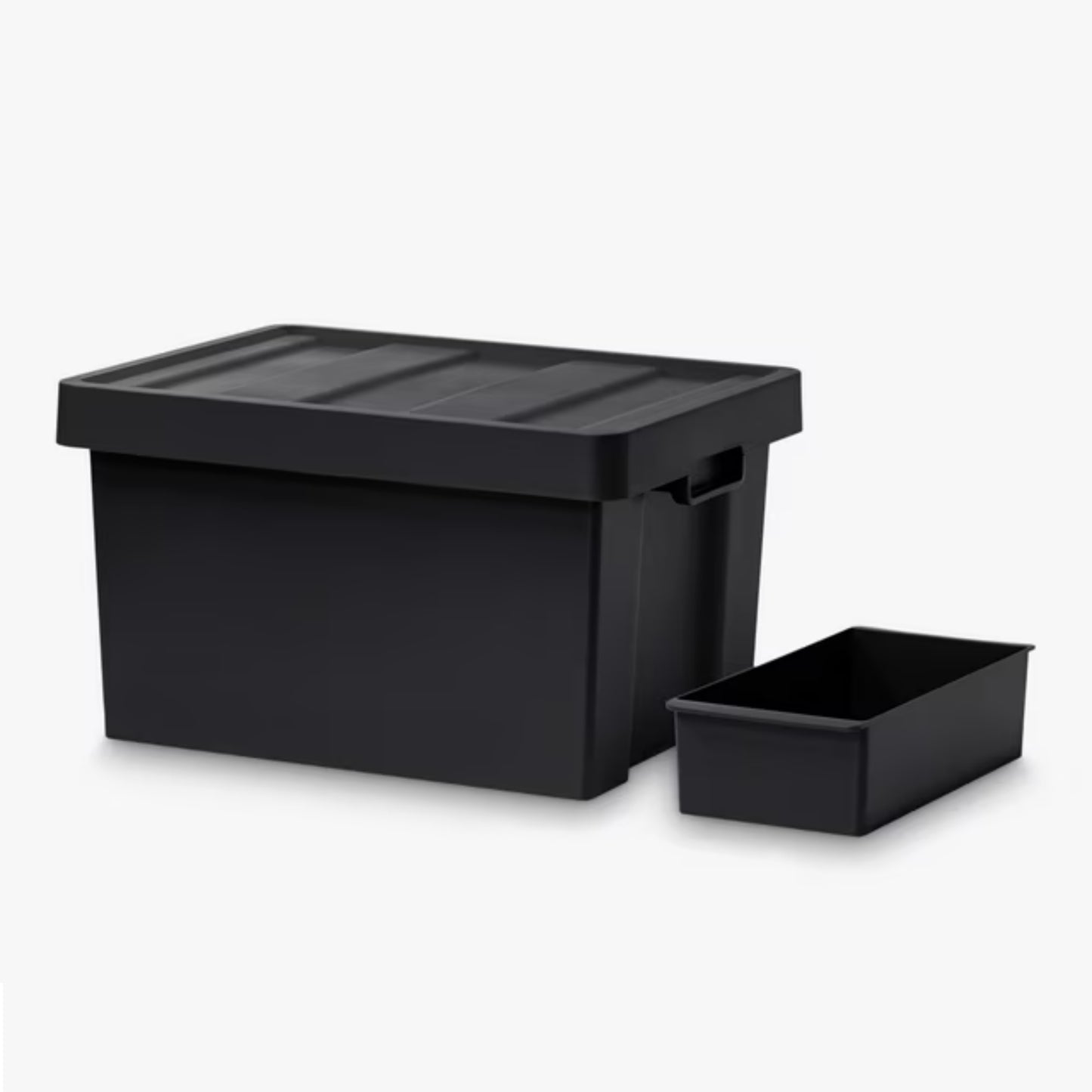 Like-it Store-Up Shallow Storage Container 24L with Tray - Black