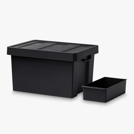 Like-it Store-Up Shallow Storage Container 24L with Tray - Black