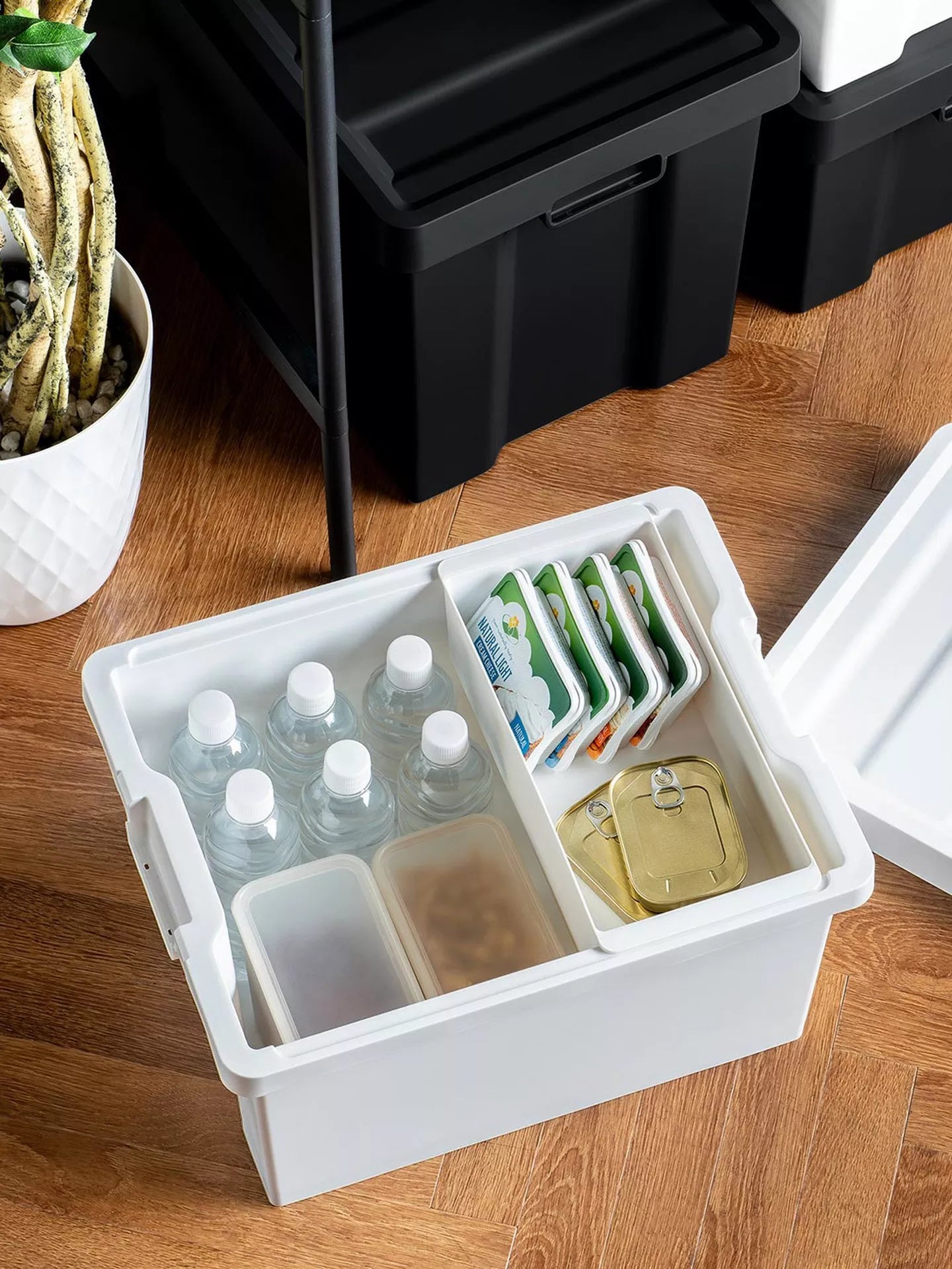 Like-it Store-Up Shallow Storage Container 24L with Tray - Beige