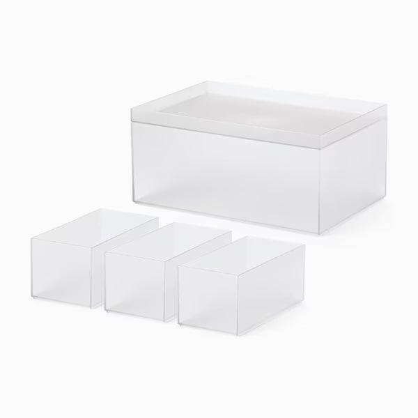 Like-it Tidy-Up Nesting Deep Storage Box Set of 4 - Clear