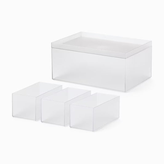 Like-it Tidy-Up Nesting Deep Storage Box Set of 4 - Clear