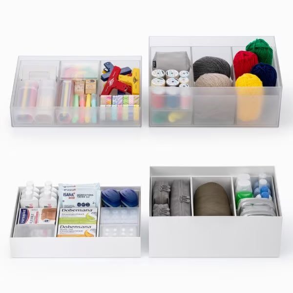 Like-it Tidy-Up Nesting Shallow Storage Box Set of 4 - Clear
