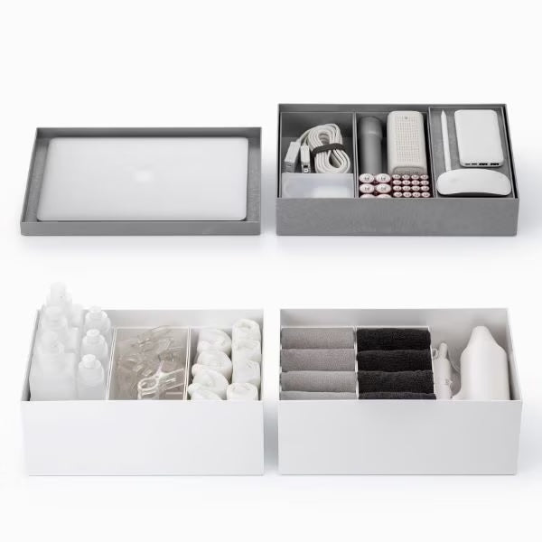 Like-it Tidy-Up Nesting Shallow Storage Box Set of 4 - Clear
