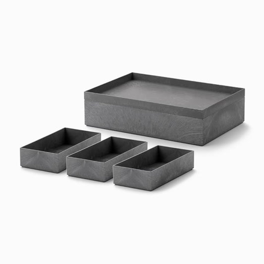 Like-it Tidy-Up Nesting Shallow Storage Box Set of 4 - Grey